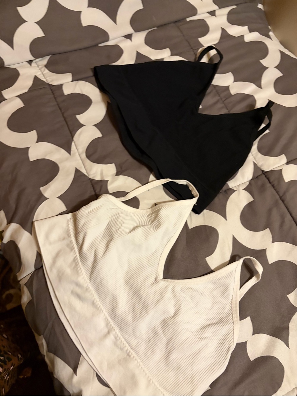 Classic Ribbed Bralette - Black & White